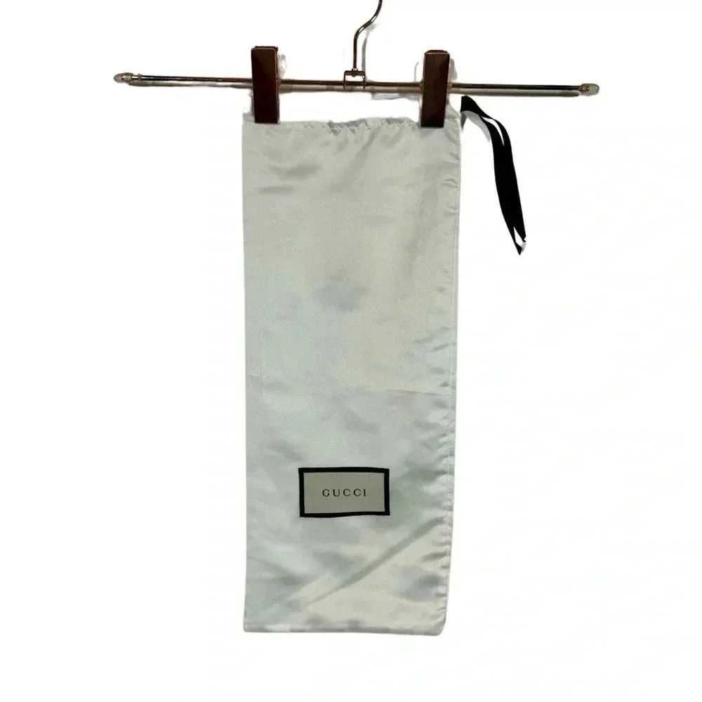 Gucci Satin Logo Drawstring 15.5” x 6.125” Dustbag Storage Dust Bag
